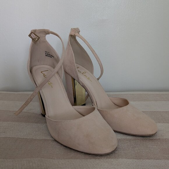 Lulus Cream heels with ankle strap size 8.5 - Picture 1 of 4